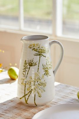 Queen Annes Lace Ceramic Pitcher