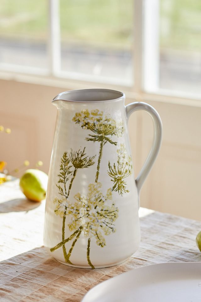 Queen Anne's Lace Ceramic Pitcher