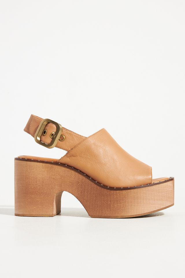 Wood store sandals platform