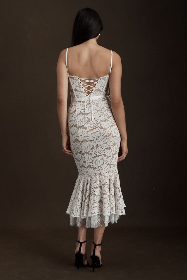 chinese dress ladies The Romanza Dress in White Chantilly Lace 12 / White Chantilly Lace