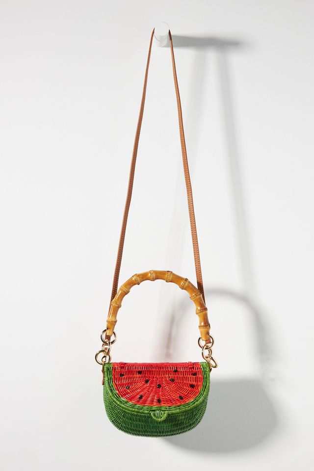 Serpui Fresh Watermelon Wicker Satchel #1