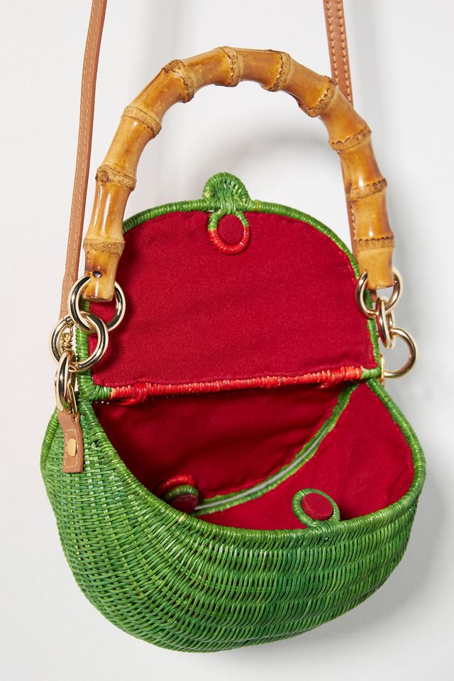 Serpui Fresh Watermelon Wicker Satchel #2