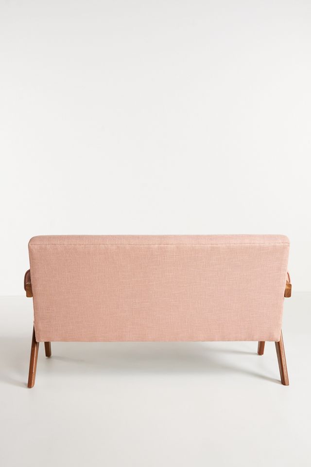 Ashton Linen Upholstered Teak Settee #4