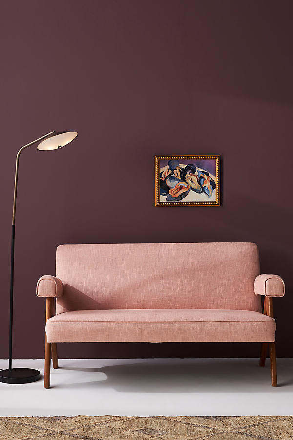 Ashton Linen Upholstered Teak Sofa