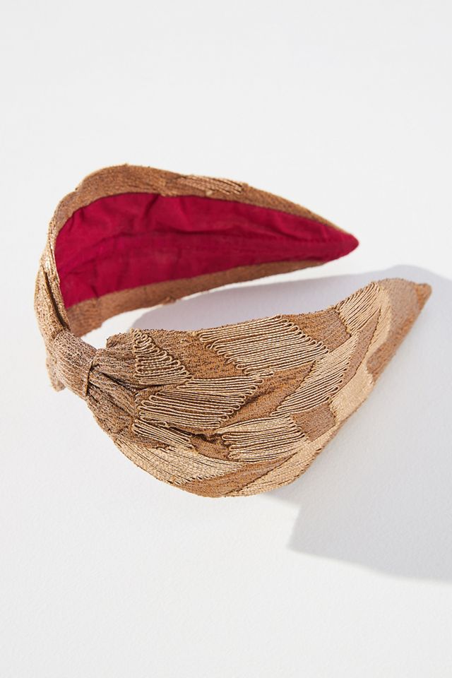 NamJosh Embroidered Shimmer Headband | Anthropologie