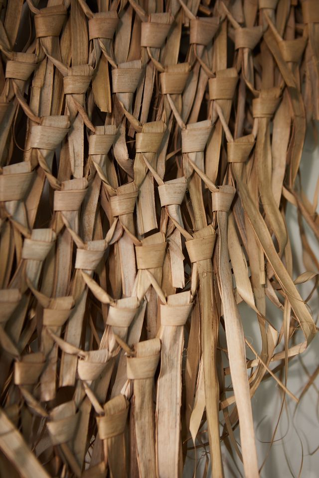 Woven palm leaf online wall hanging