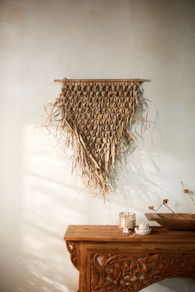 Woven palm discount leaf wall hanging