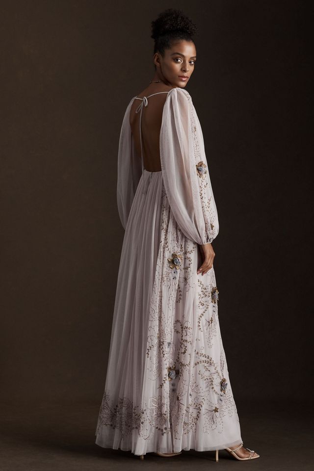 BHLDN Stargazer Valetta Empire-Waist Puff-Sleeve Backless Gown #2