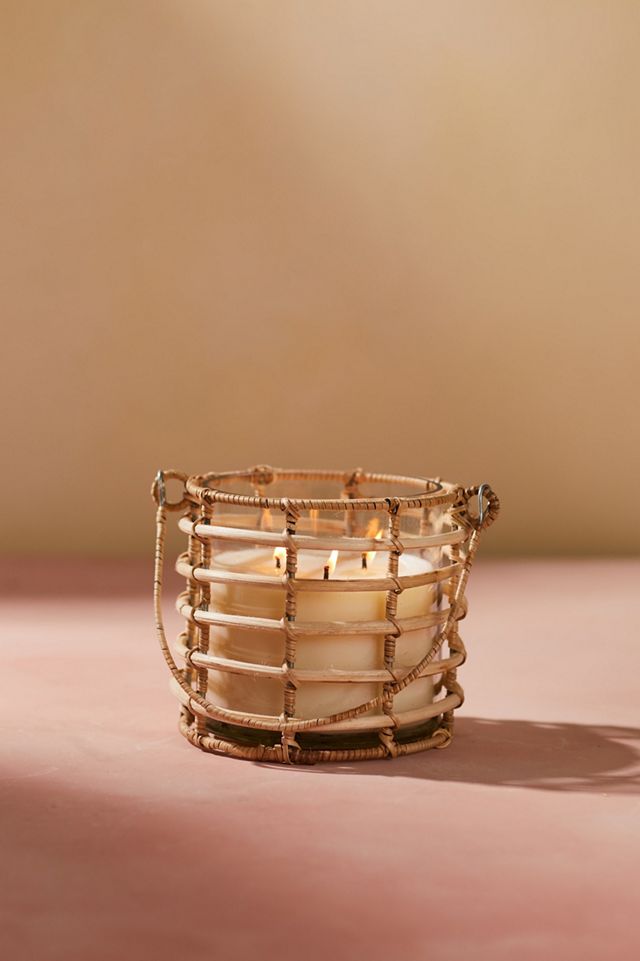 Rattan Wrapped Hanging Candle, Citronella #4
