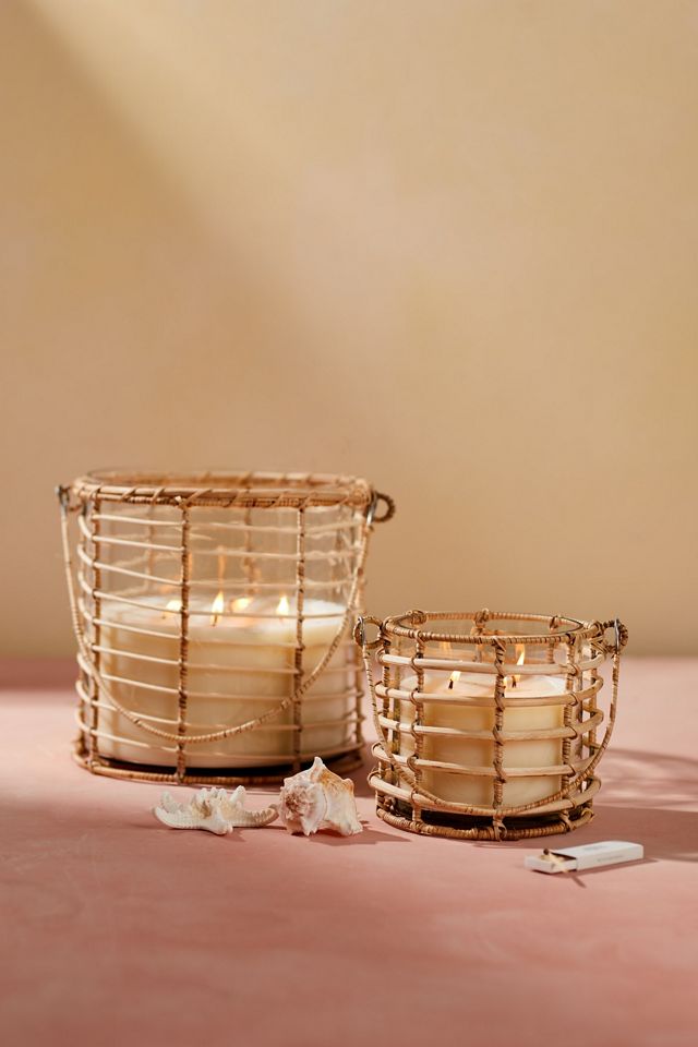 Rattan Wrapped Hanging Candle, Citronella #3