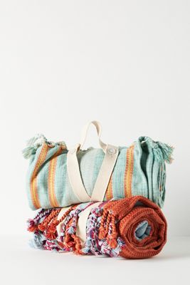 Parasol Stripe Travel Beach Blanket