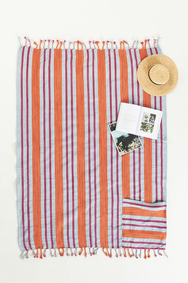 Parasol Stripe Travel Beach Blanket #1
