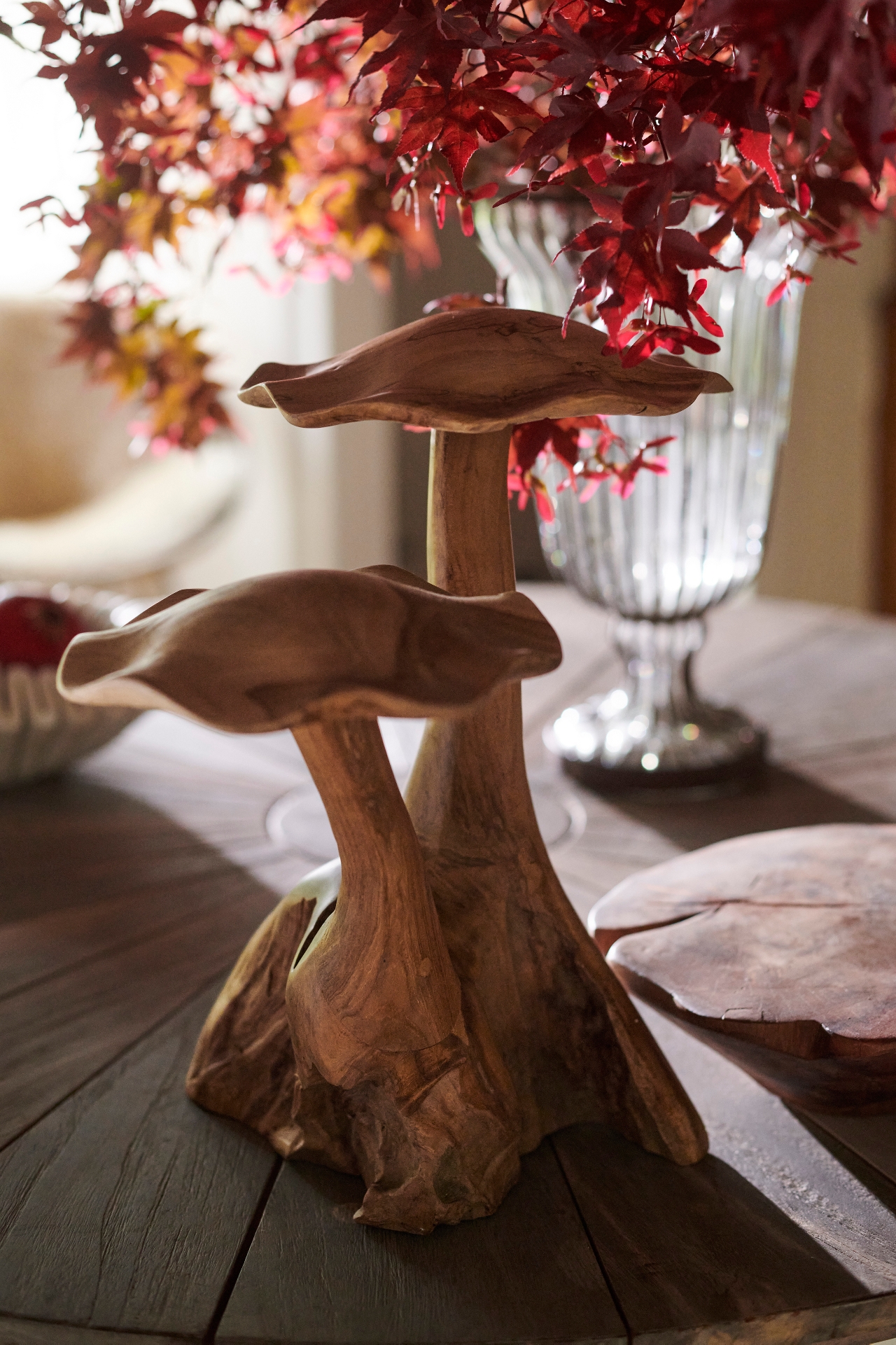 Teak Mushroom, Pair