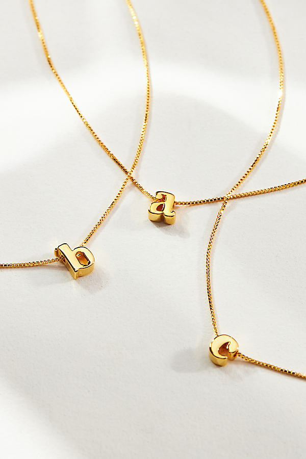 14k Gold Mini Monogram Necklace By By Anthropologie in Alphabet