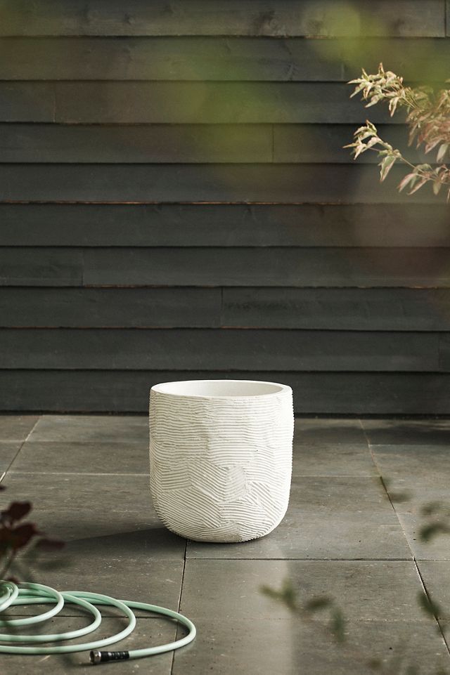 Fiber Concrete Textured U Planter, 15" #1