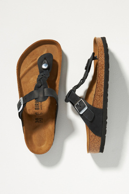 Birkenstock Gizeh Braided-strap Sandals In Black