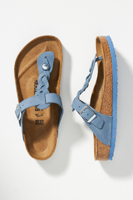 Birkenstock Gizeh Braided-strap Sandals In Blue