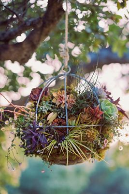 Zinc Sphere Hanging Basket