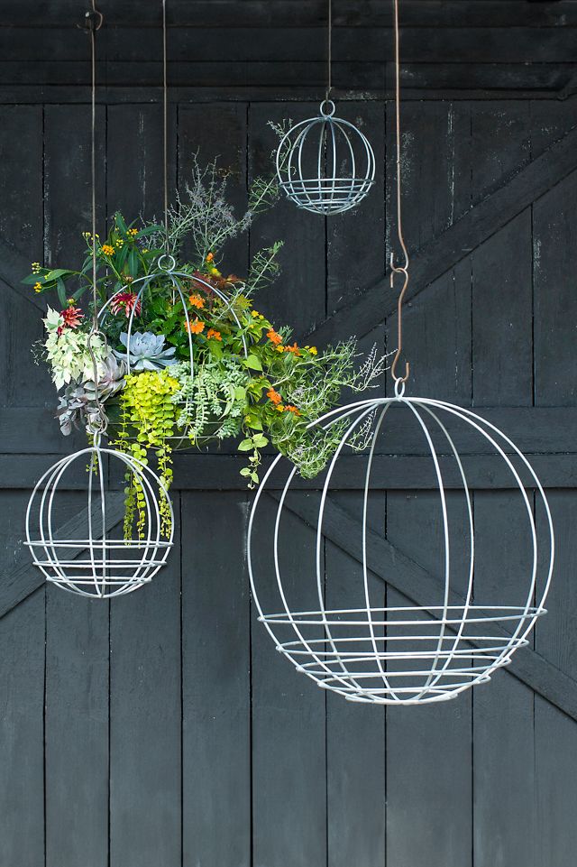 Zinc Sphere Hanging Basket, Small #2