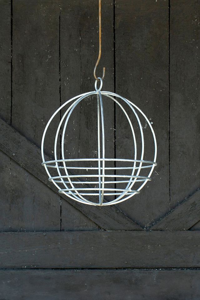 Zinc Sphere Hanging Basket, Medium #1
