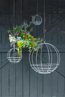 Shop Terrain Zinc Sphere Hanging Basket, 18"