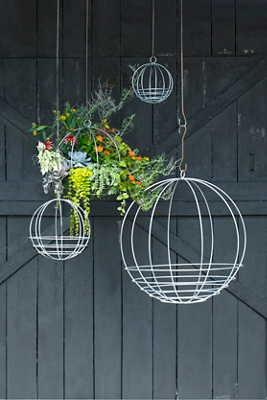 Terrain Zinc Sphere Hanging Basket, 18"