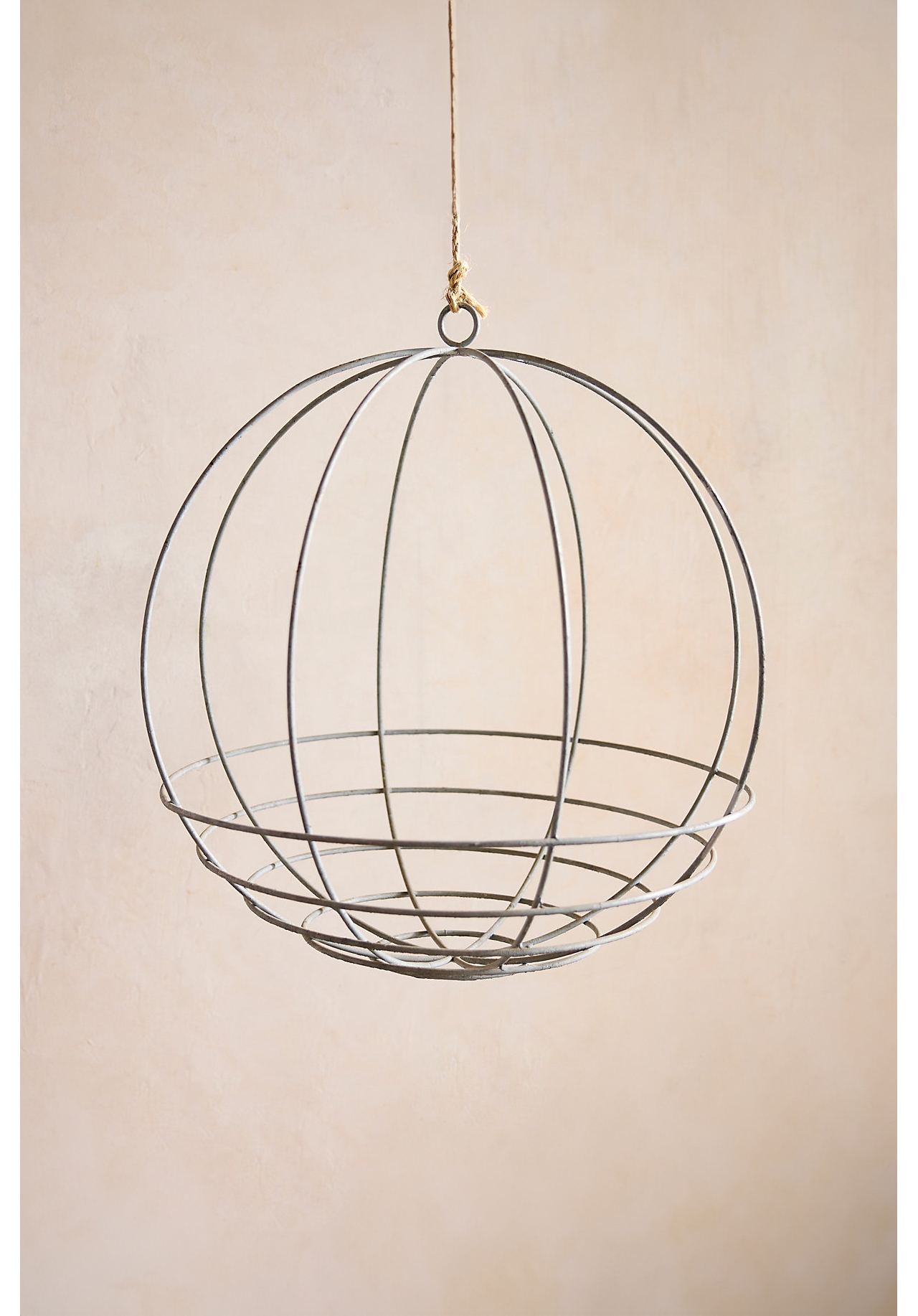 Zinc Sphere Hanging Basket