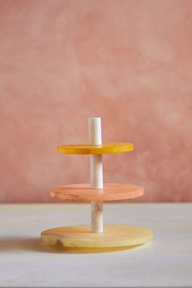 Dyed Alabaster 3-Tier Serving Stand #1