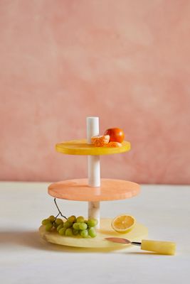 Dyed Alabaster 3-Tier Serving Stand