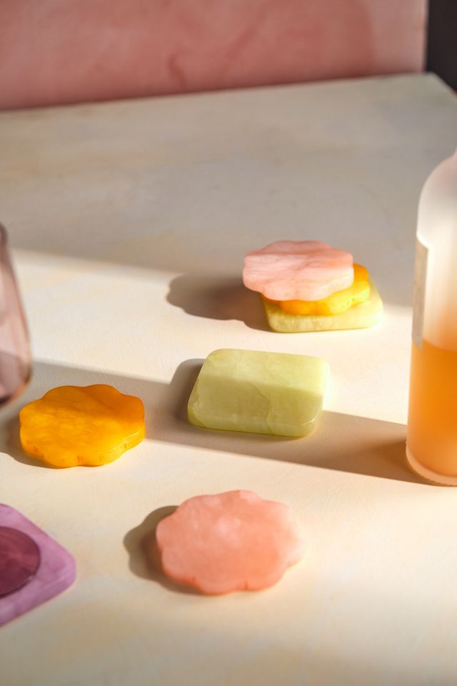 Dyed Alabaster Square Coasters, Set of 4 #1