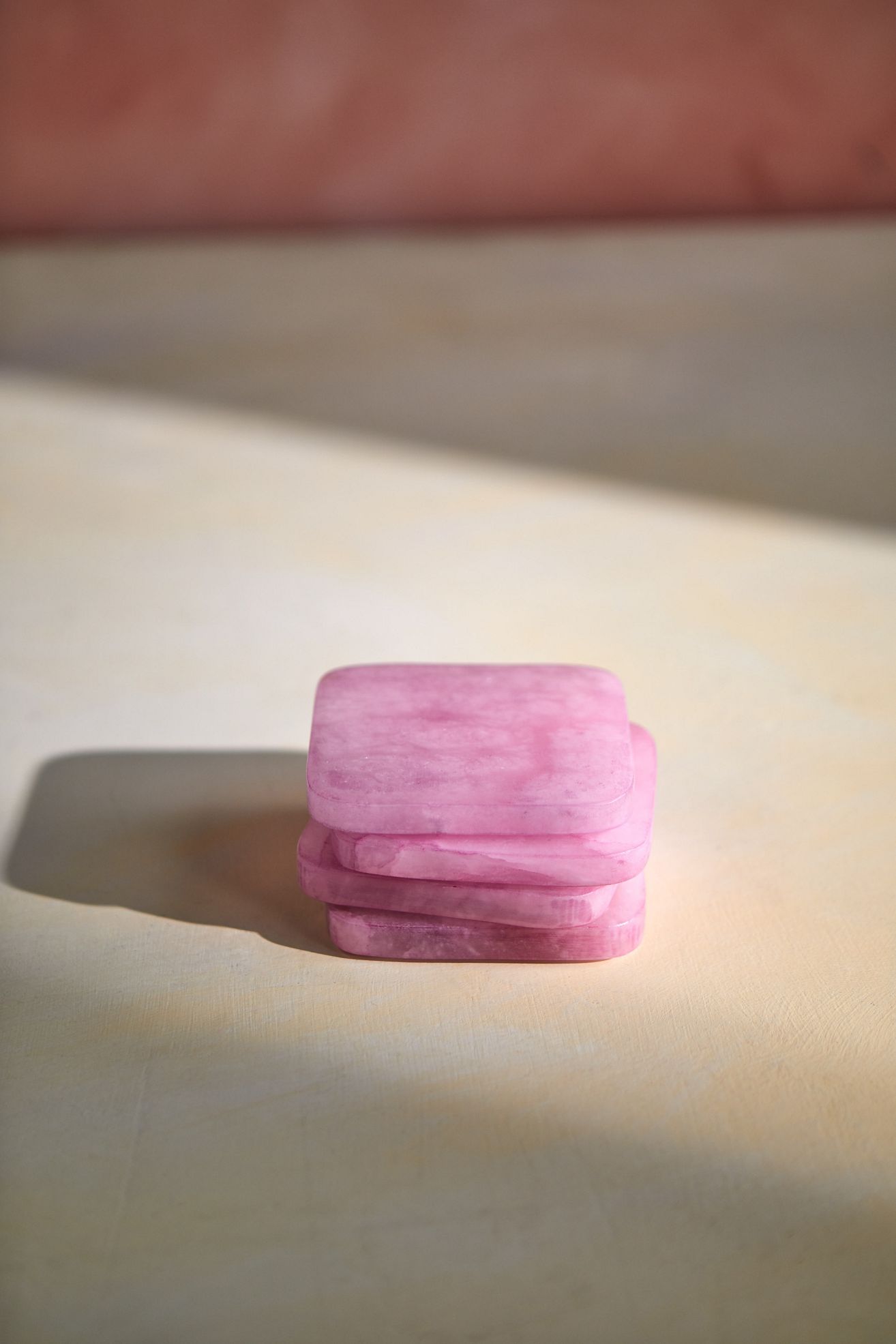 Dyed Alabaster Square Coasters, Set of 4 - Purple, Standard, One Size
