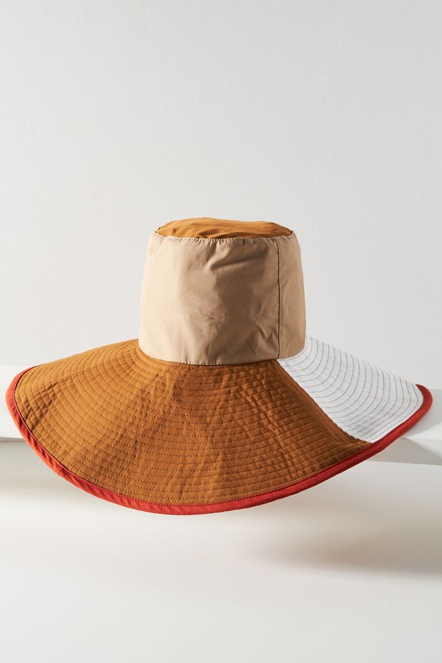 Anthropologie Brixton Colorblock Long Brim Bucket Hat - orange motif Packable Blanket Bucket Fleece Hat by Brixton - 56,95 € main image 4