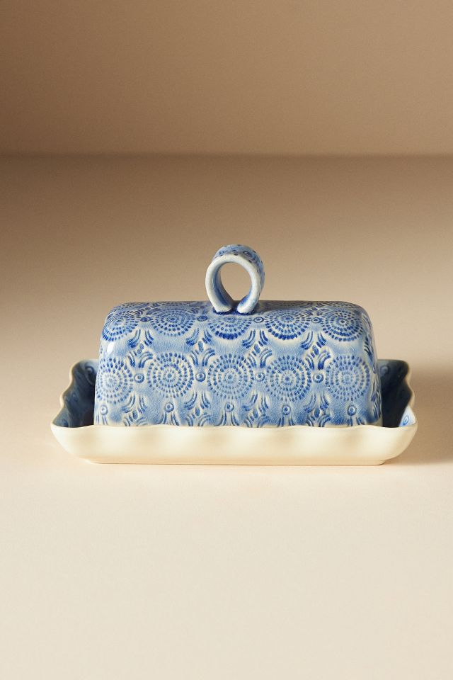 Old Havana Butter Dish by Anthropologie in Mint, Size: Butter Dish