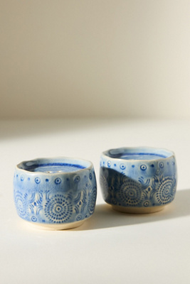 Anthropologie Old Havana Salt & Pepper Shakers In Blue