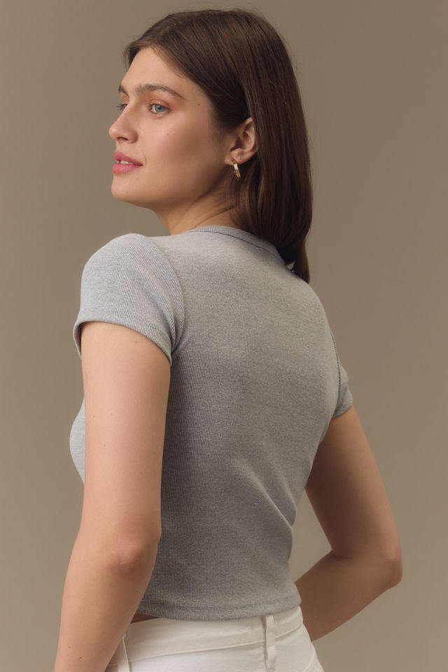The Blair Stretch Cotton Short-Sleeve Baby Tee by Maeve: Crop Edition #1