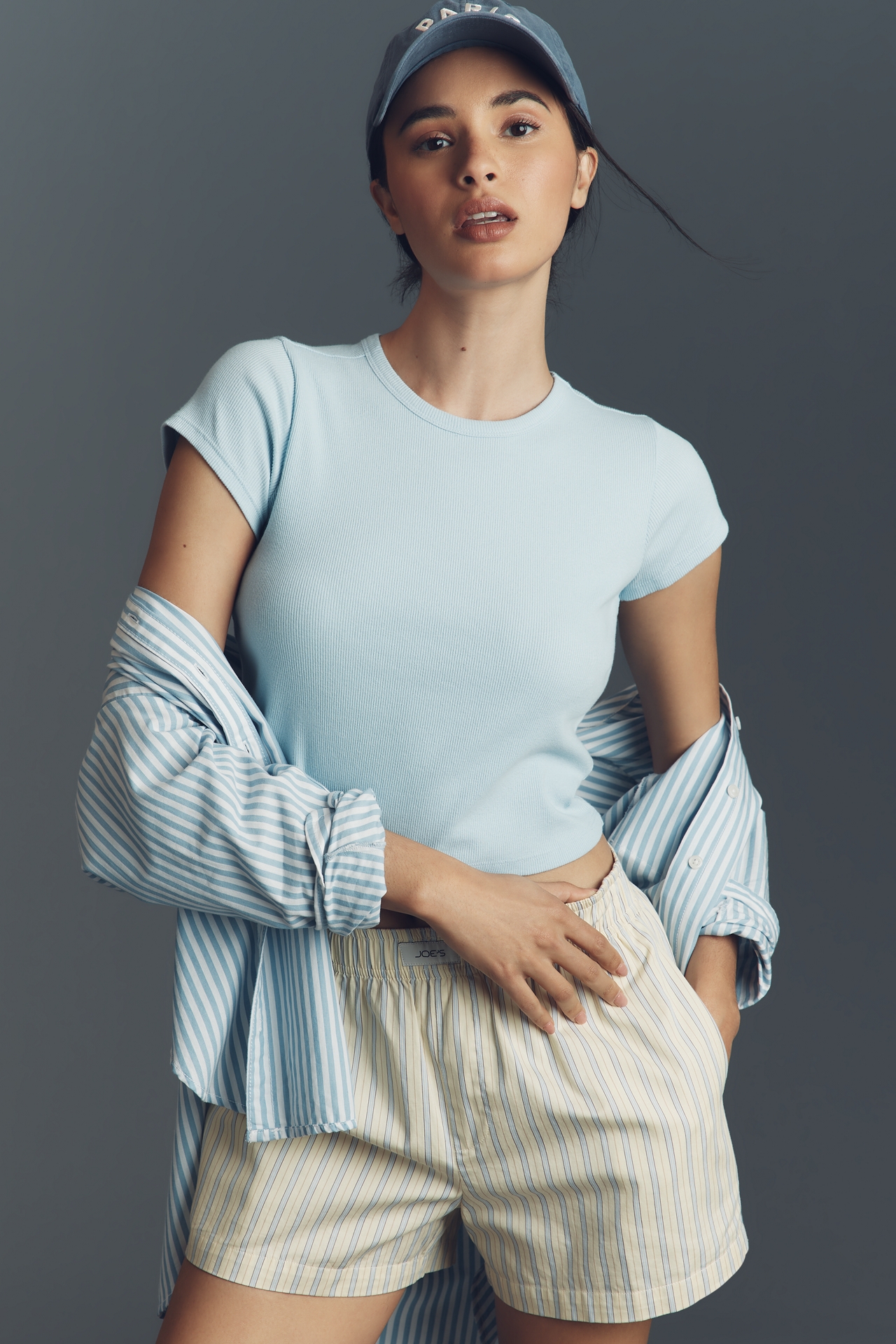 The Blair Stretch Cotton Short-Sleeve Baby Tee by Maeve: Crop Edition