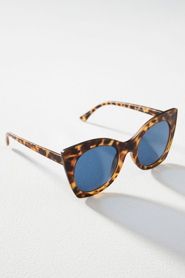 Anthropologie Matt Matt blue frame car eye sunglasses new without tags By Anthropologie Slim Cat-Eye Sunglasses | Anthropologie main image 4
