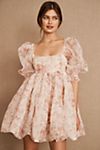 Selkie Puff Short-Sleeve Bubble Floral Mini Dress