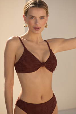Dippin Daisys Zen Bikini Top In Brown