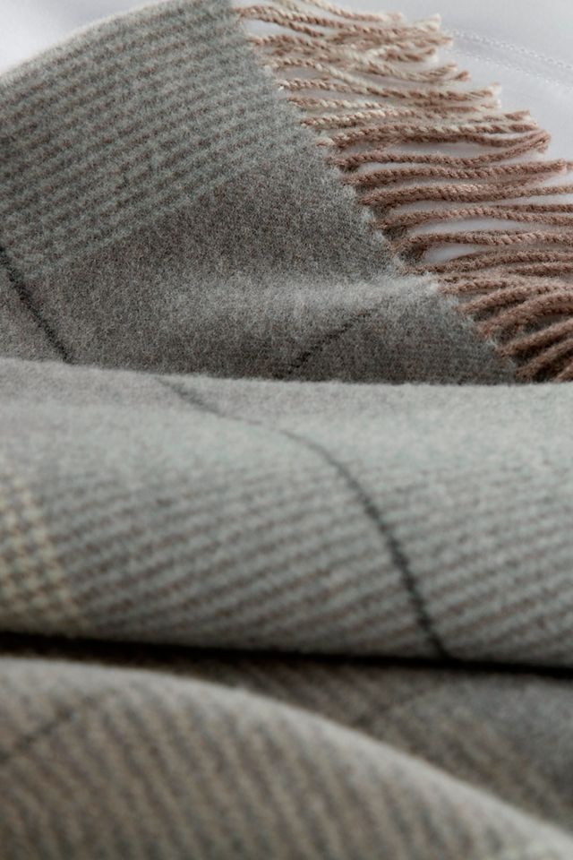 Peacock Alley York Plaid Fringe Throw Blanket #1