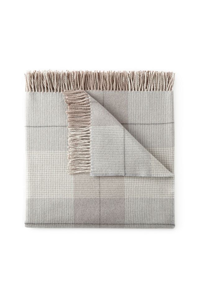 Peacock Alley York Plaid Fringe Throw Blanket #2
