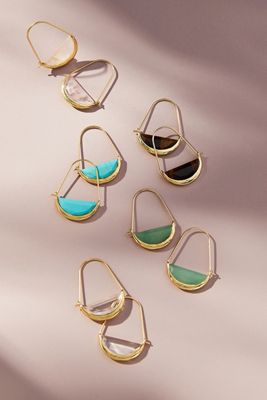 Cosmic Half Moon Hoop Earrings