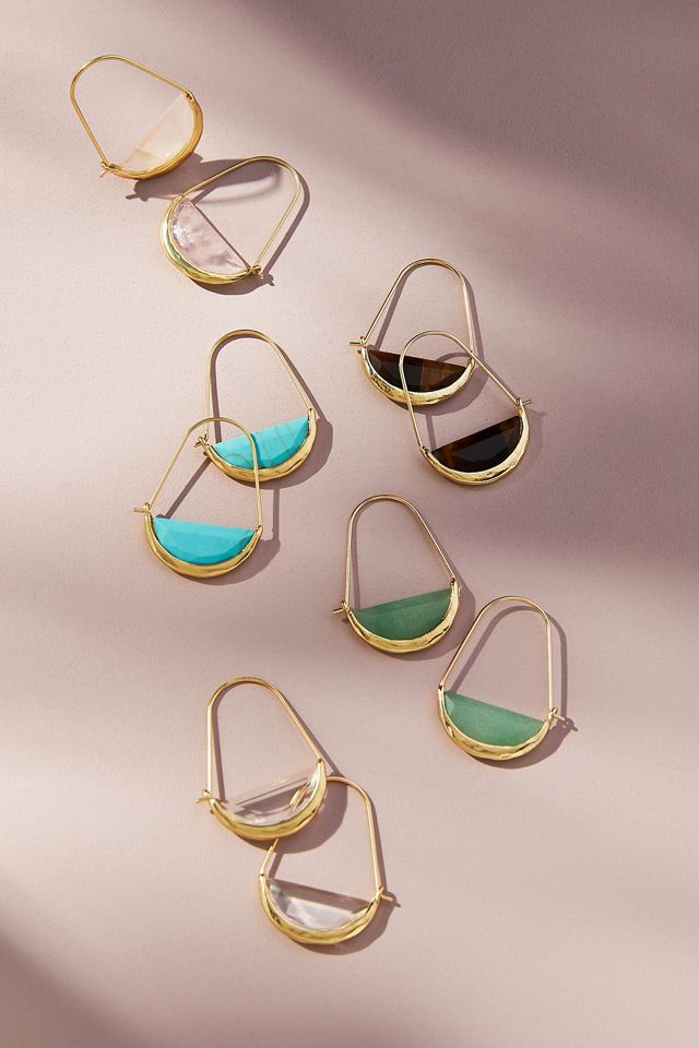 Cosmic Half Moon Hoop Earrings #2