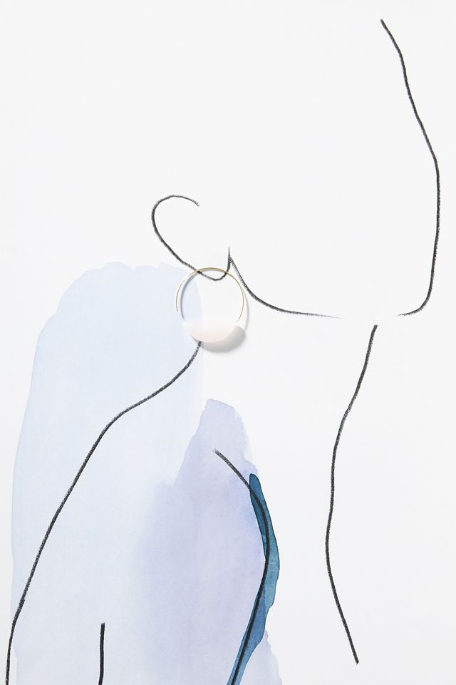 Cresent Stone Hoop Earrings #2