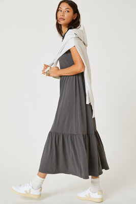 sundry ruffle midi dress Sundry Ruffle Sleeve Midi Dress