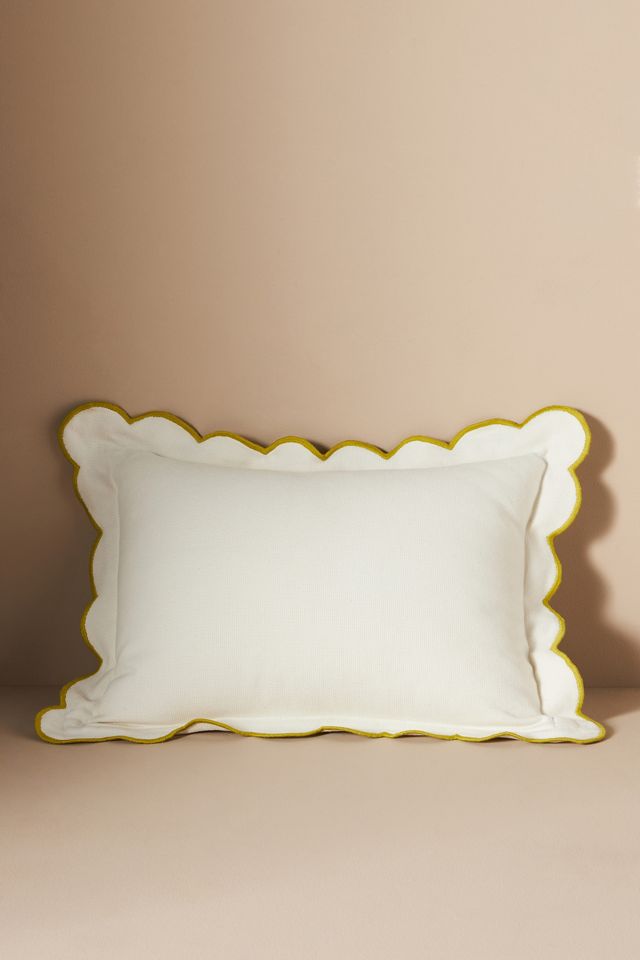 Embroidered Scallop Cushion #1