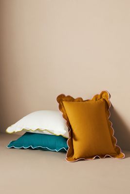 Embroidered Scallop Pillow
