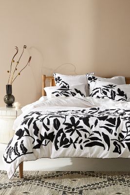 Anthropologie Desdemona Applique Duvet Cover By  In Black Size Tw Top/bed