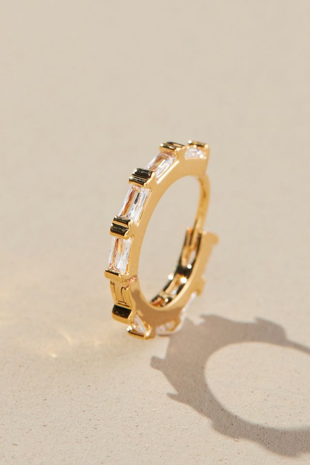 Crystal Huggie Hoop Earrings #1