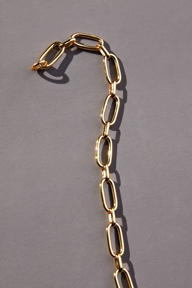 14k Gold Rounded Paperclip Chain Necklace #2
